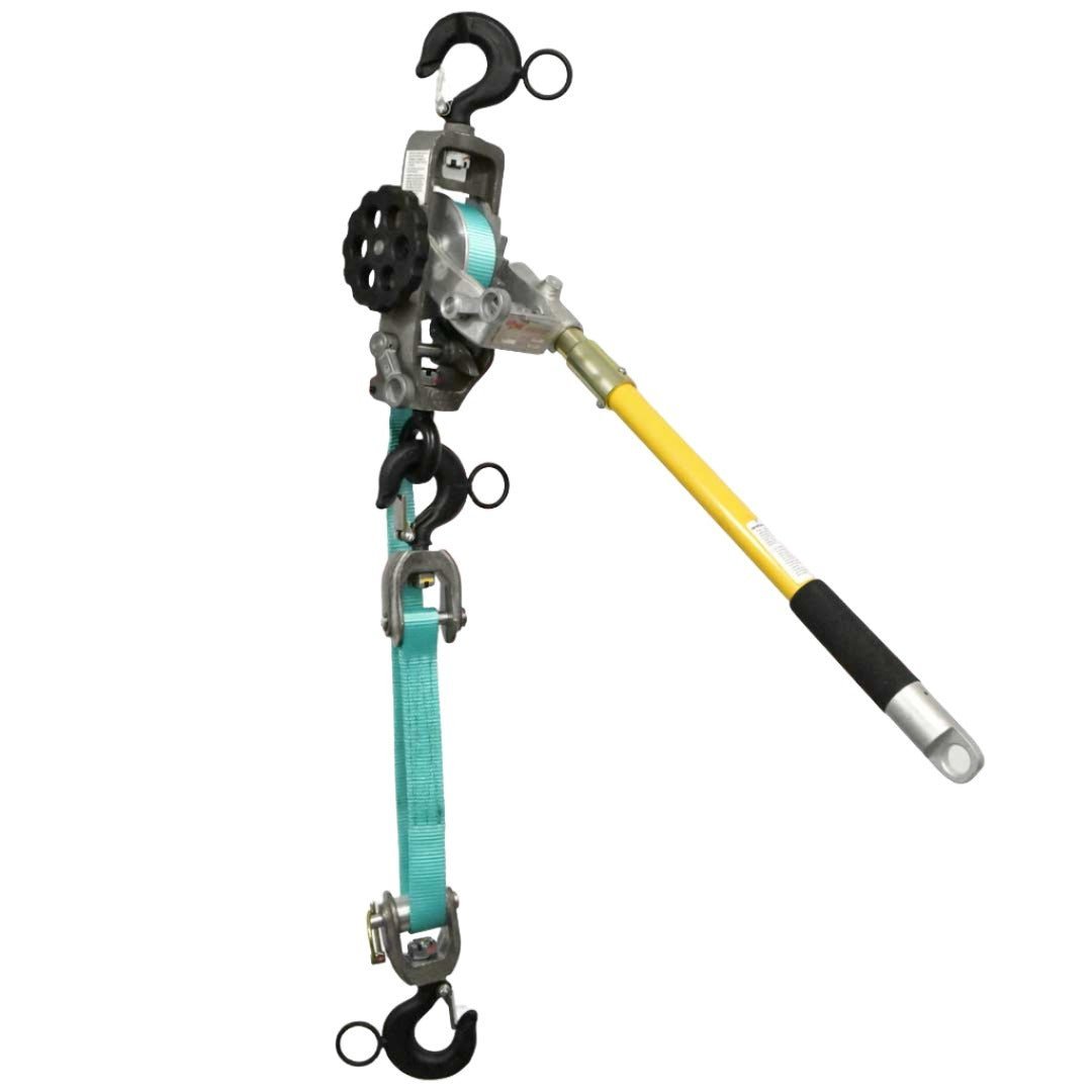 Columbus McKinnon Little Mule Web Strap Hoist With Hotstick Rings - 300DA - J.L. Matthews Co., Inc.
