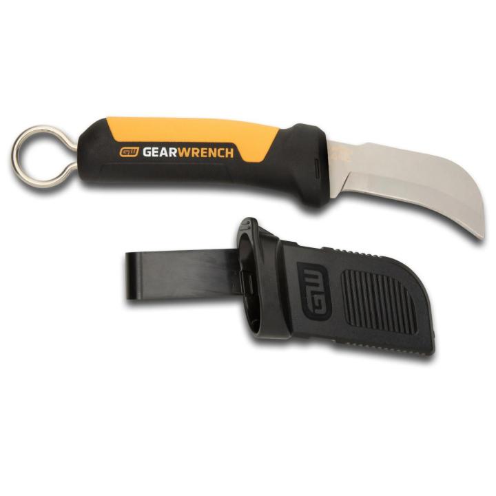 Gearwrench Lineman Fixed Blade Hawkbill Knife with Blunt Tip - GWKHBFXB - Hand Tool-J.L. Matthews Co., Inc.