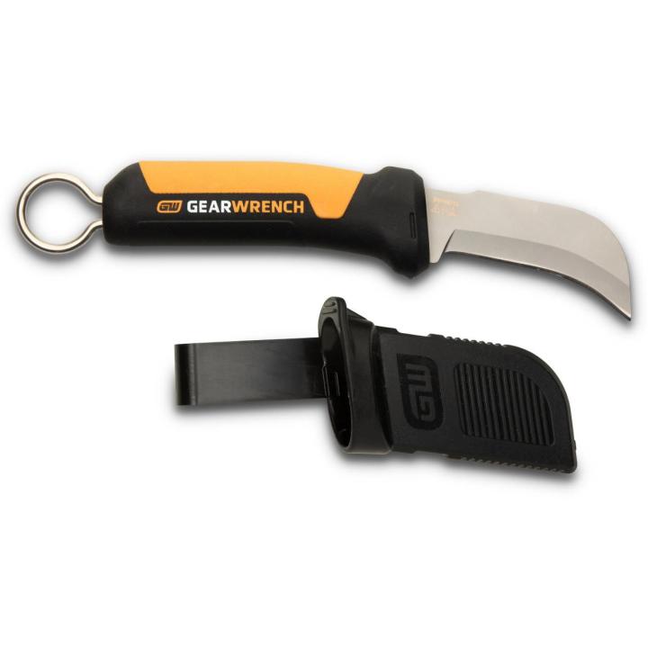 Gearwrench Lineman Fixed Blade Hawkbill Knife with Sharp Tip - GWKHBFXS - Hand Tool-J.L. Matthews Co., Inc.