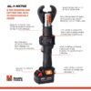 Huskie Tools SLA 6 Ton Inline Crimping and Cutting Tool with Interchangeable Jaws 