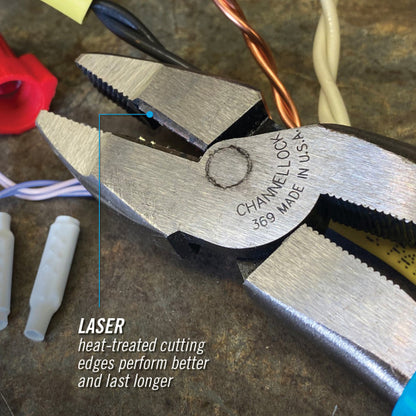 Channellock 9" CROSSHATCH TEETH Linemans Pliers