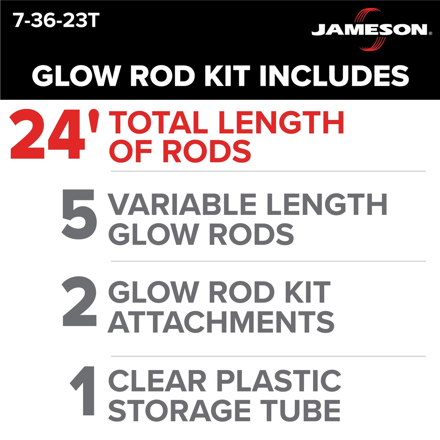Jameson 24 FT Glow Rod Kit 