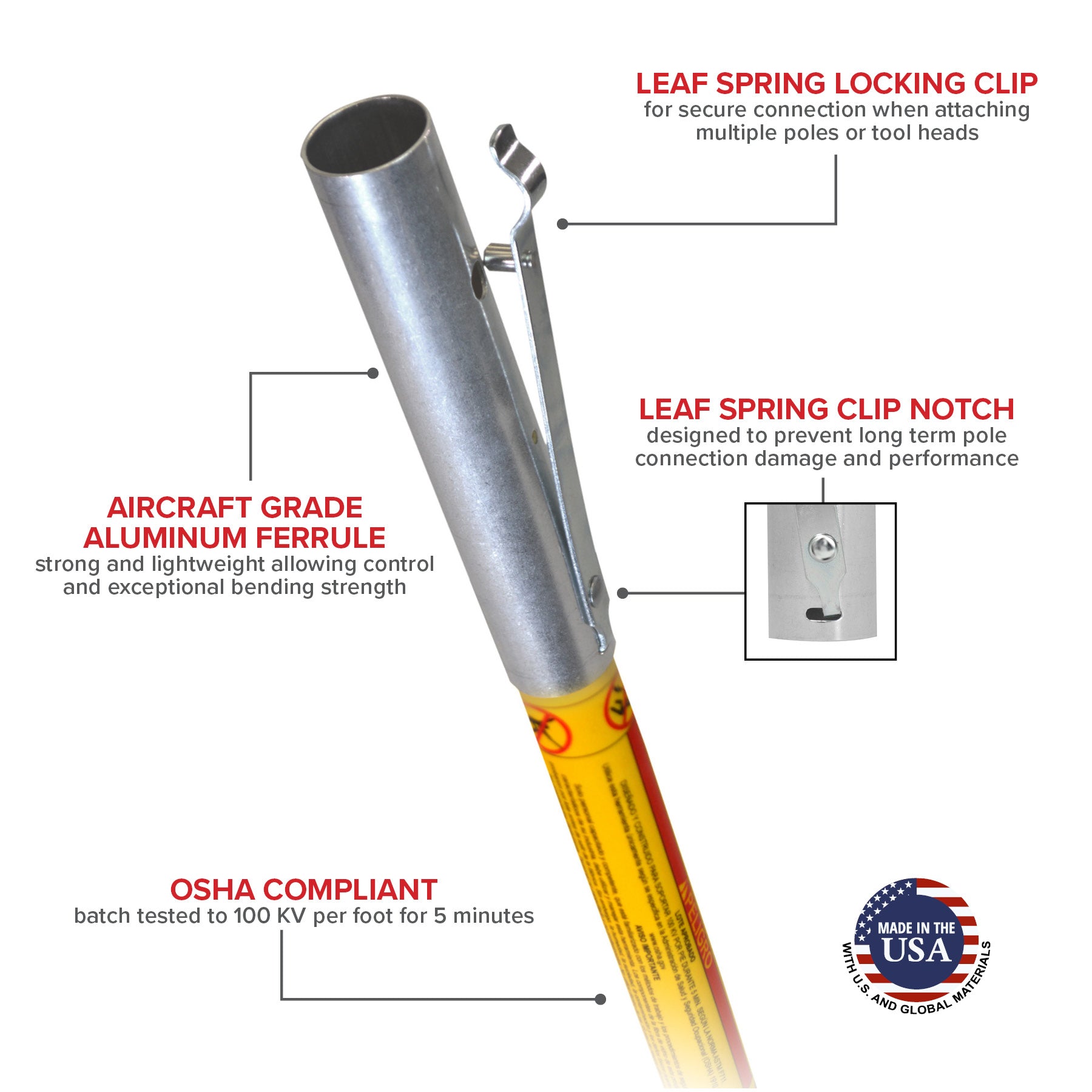 Jameson 8' Pruner Pole Fiberglass Extension Poles - FG - 8 - J.L. Matthews Co., Inc.