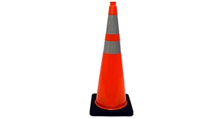 J.L. Matthews 36" Road Safety Traffic Cone W/Reflective Collars - 36R