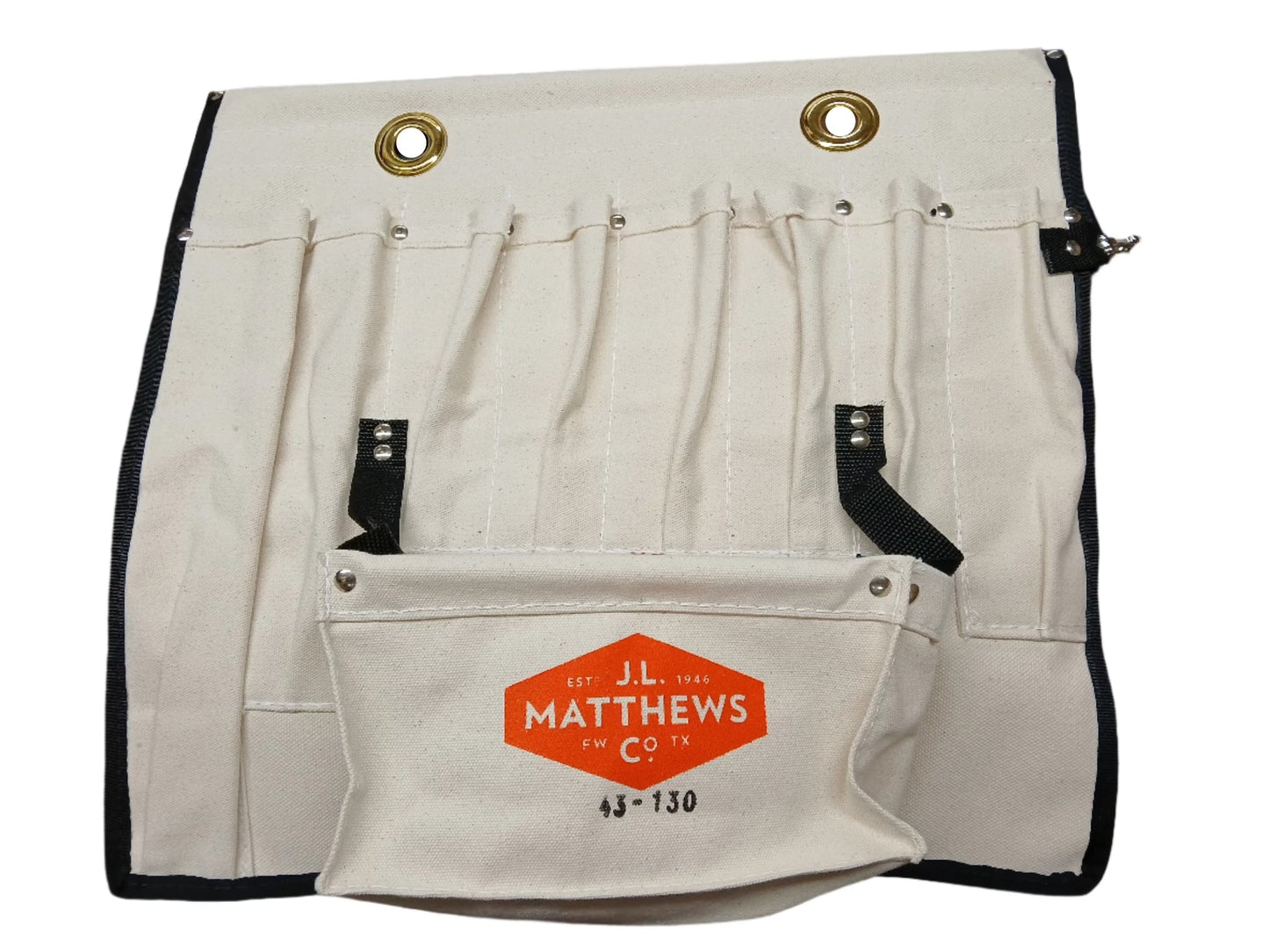 J.L. Matthews Canvas Tool Apron W/9 Pockets & Snap - 43-130