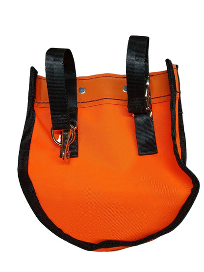 J.L. Matthews Orange Canvas Bolt Bag With Magnet Pocket - Back side