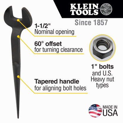 Klein Erection Wrench 1'' for U.S. Regular Nut - 3224