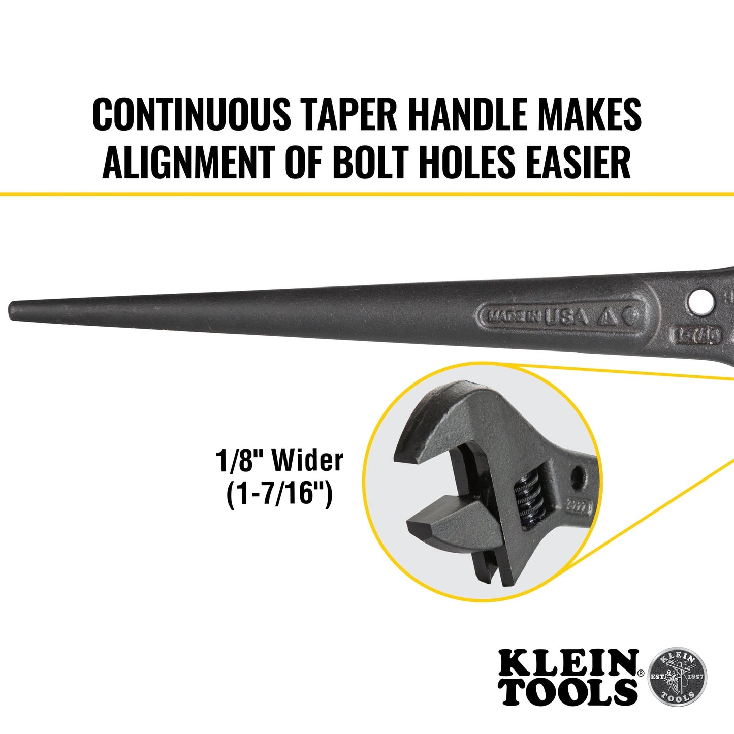 Klein 10'' Adjustable - Head Spud Wrench - 3227 - J.L. Matthews Co., Inc.