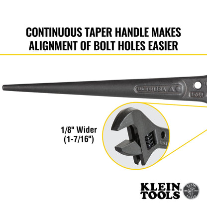 Klein 10'' Tapper Handle Spud Wrench 