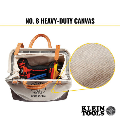 Klein 12'' Canvas Tool Bag Moisture - resistant Storage Bag 5102 - 12 - J.L. Matthews Co., Inc.