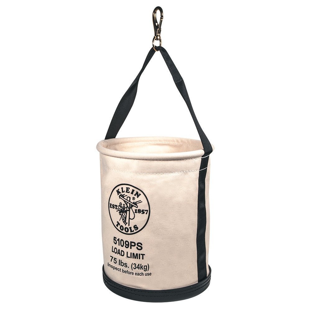 Klein 12 - Inch Canvas Tool Bucket W/Pocket & Swivel Snap - 5109PS - J.L. Matthews Co., Inc.