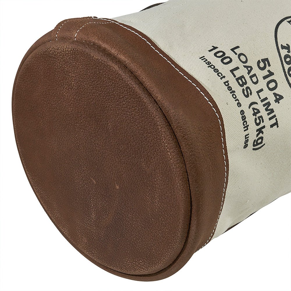Klein Canvas Bucket Leather Bottom 17'' Tool Bucket - 5104 - J.L. Matthews Co., Inc.