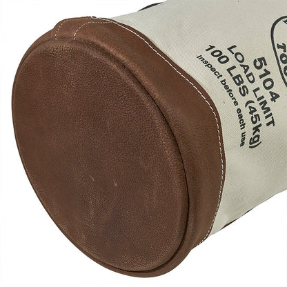 Klein Canvas Bucket Leather Bottom 17'' Tool Bucket - 5104 - J.L. Matthews Co., Inc.