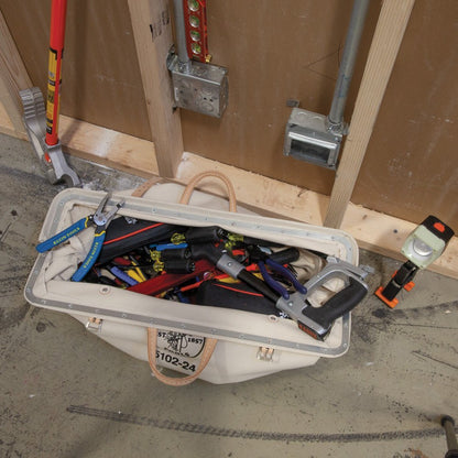Klein 24'' Canvas Tool Bag Linemen Tool Storage Organizer - 5102 - 24 - J.L. Matthews Co., Inc.