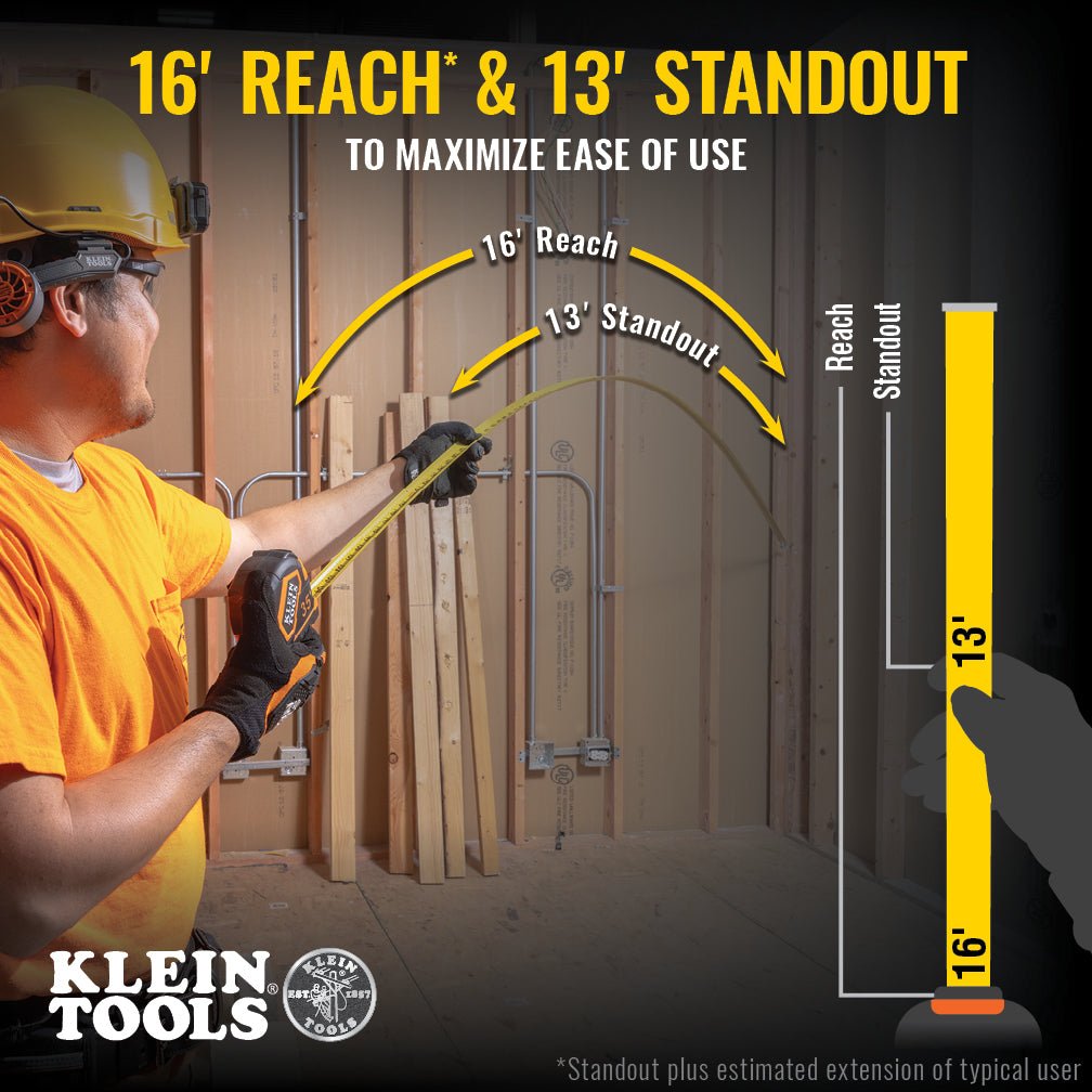 Klein 35' Double Hook Tape Measure Reading Scale - 9235 - Measuring Tools