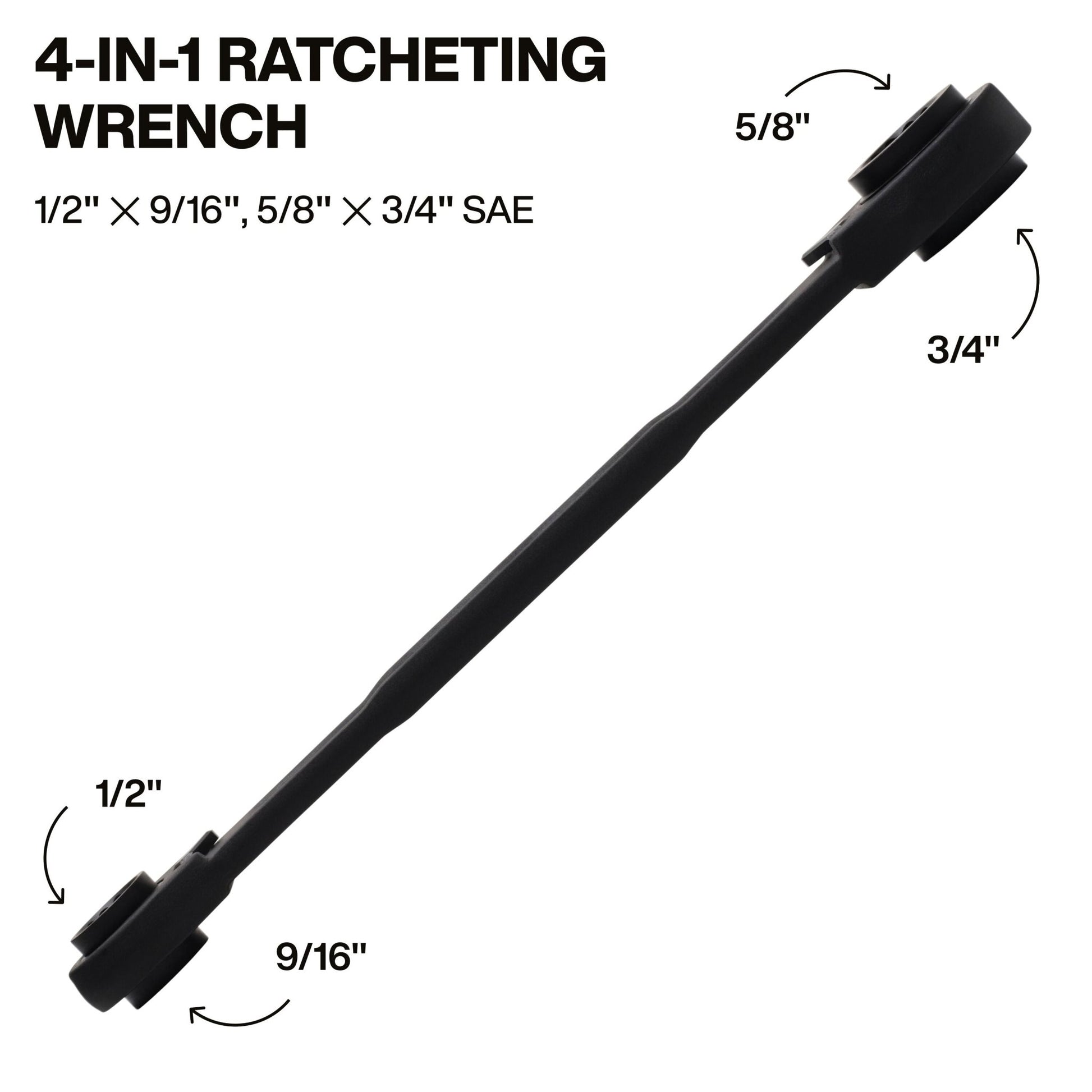 Klein 4 - in - 1 Ratcheting Wrench, Medium - 68215 - Wrenches