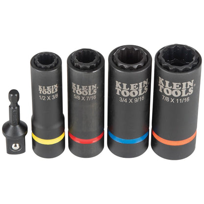Klein 5 - Piece 12 - Point Impact Socket Set - 66040 - J.L. Matthews Co., Inc.