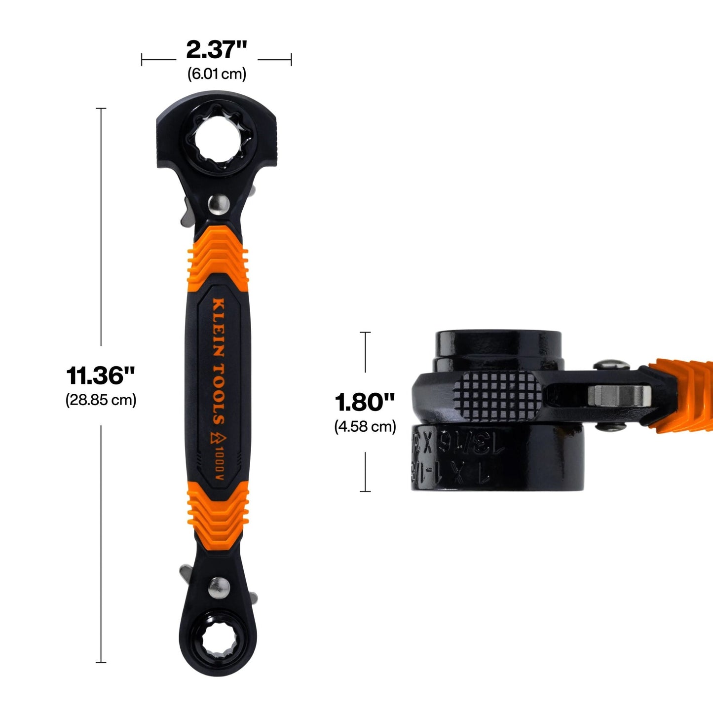 Klein 7 - in - 1 Hammer Facing Insulated Lineman Wrench - KT175HFINS - Wrenches
