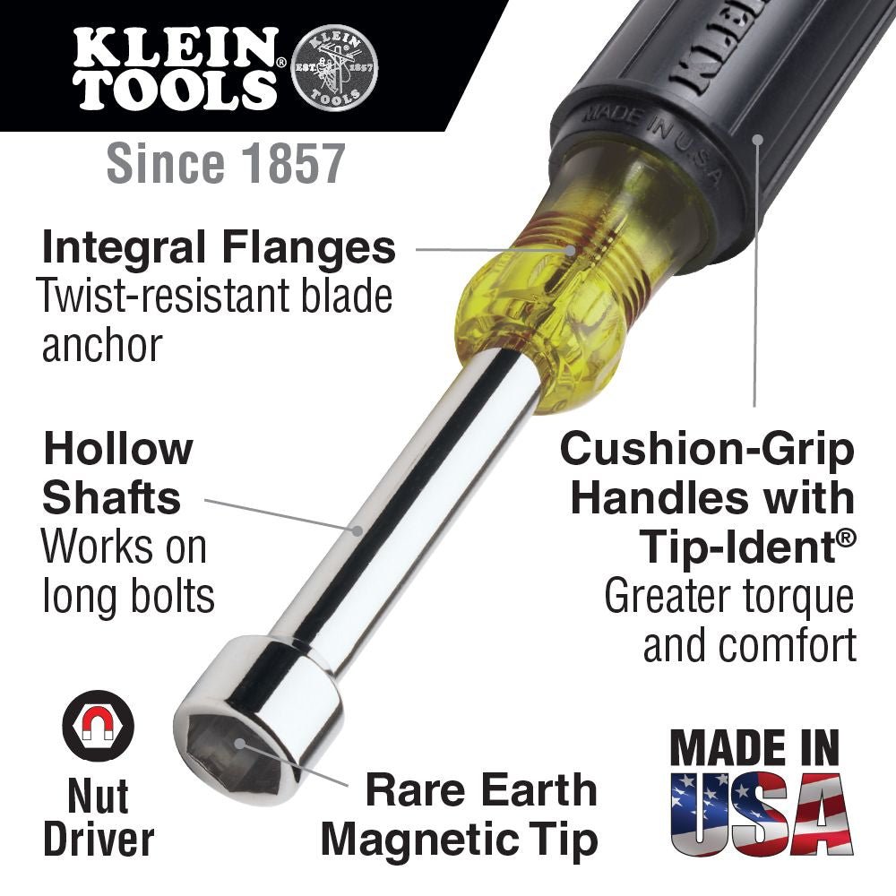 Klein 7 Piece 3-Inch Shaft Magnetic Nut Driver Set - 631M