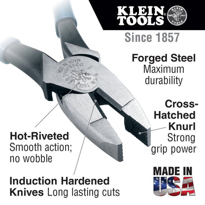 Klein 9" Lineman's New England Nose Pliers