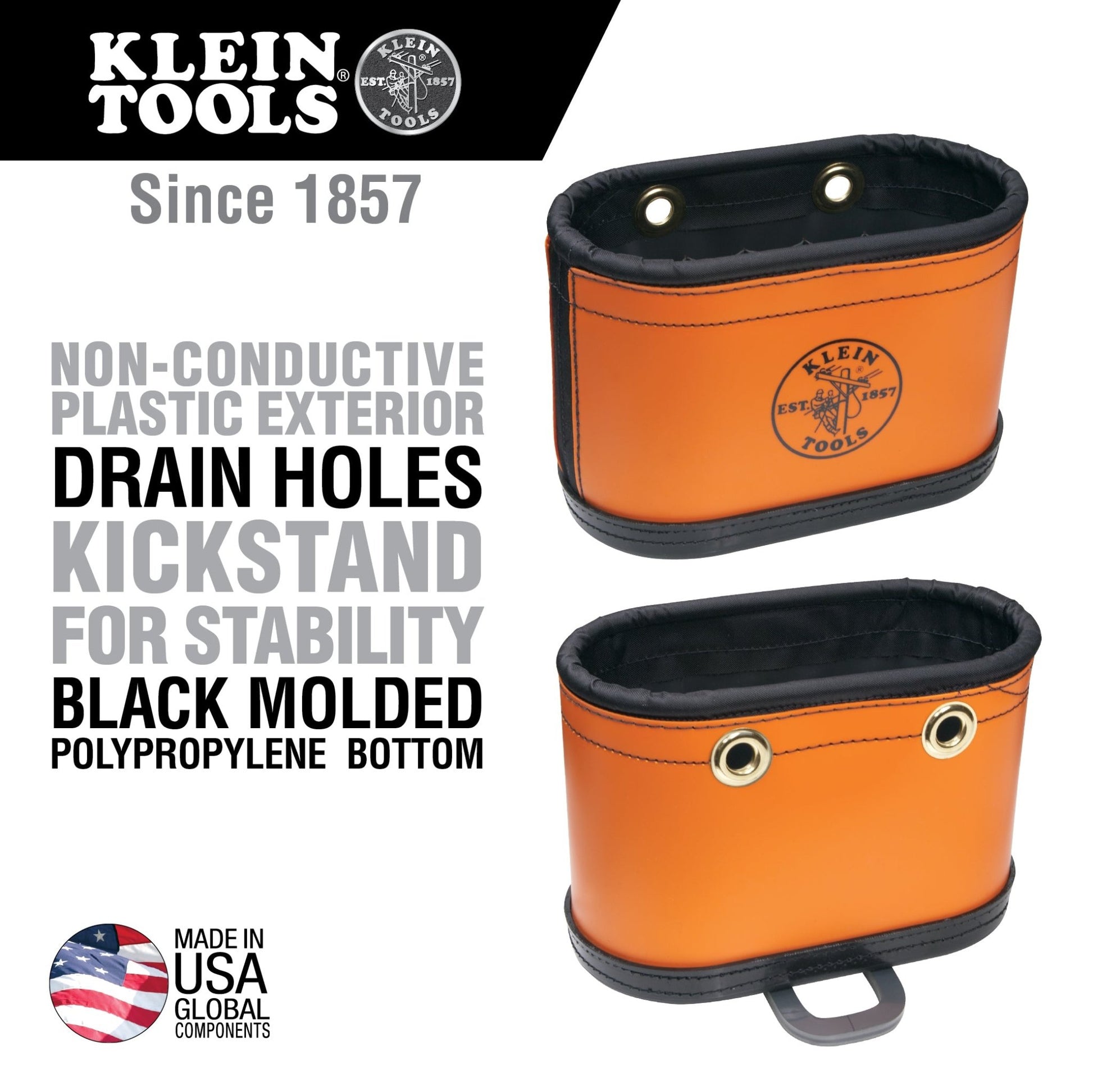 Klein Hard - Body Oval Bucket Tool Organizer W/Kickstand - 5144BHB - J.L. Matthews Co., Inc.