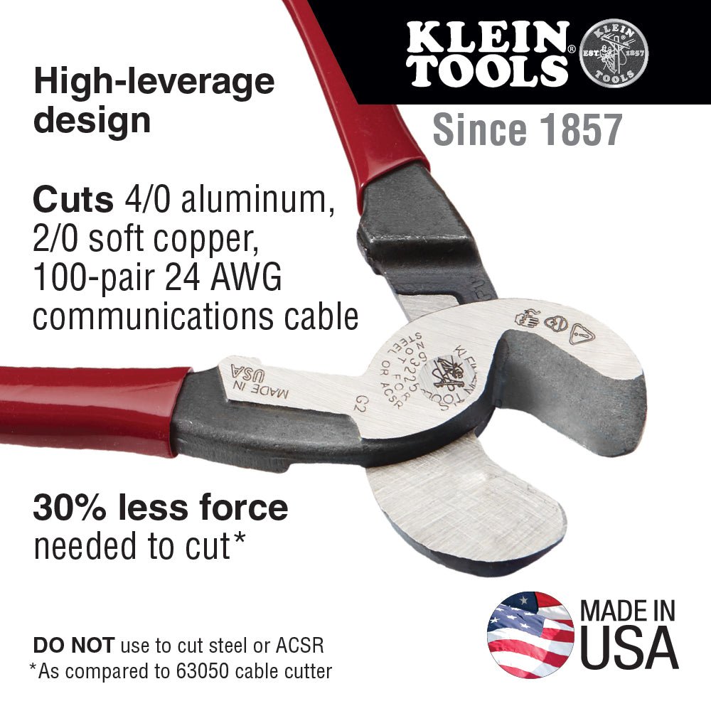Klein High - Leverage Cable Cutter - 63225 - Cutters - J.L. Matthews Co., Inc.