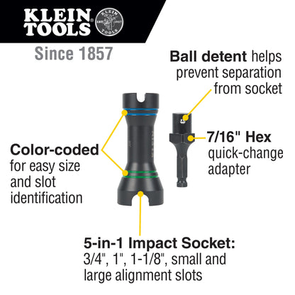 Klein Mini Impact Socket 5 - in - 1 Linemen Net Runner NRHDM - J.L. Matthews Co., Inc.