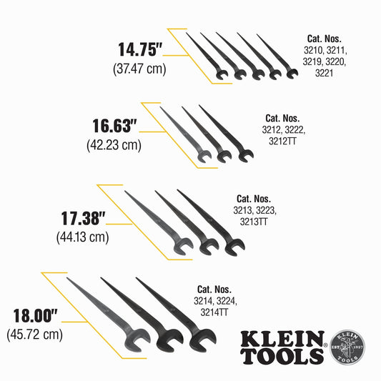Klein Tool Spud Wrenches for Heavy/Regular/Utility Nut Lineman Wrench 