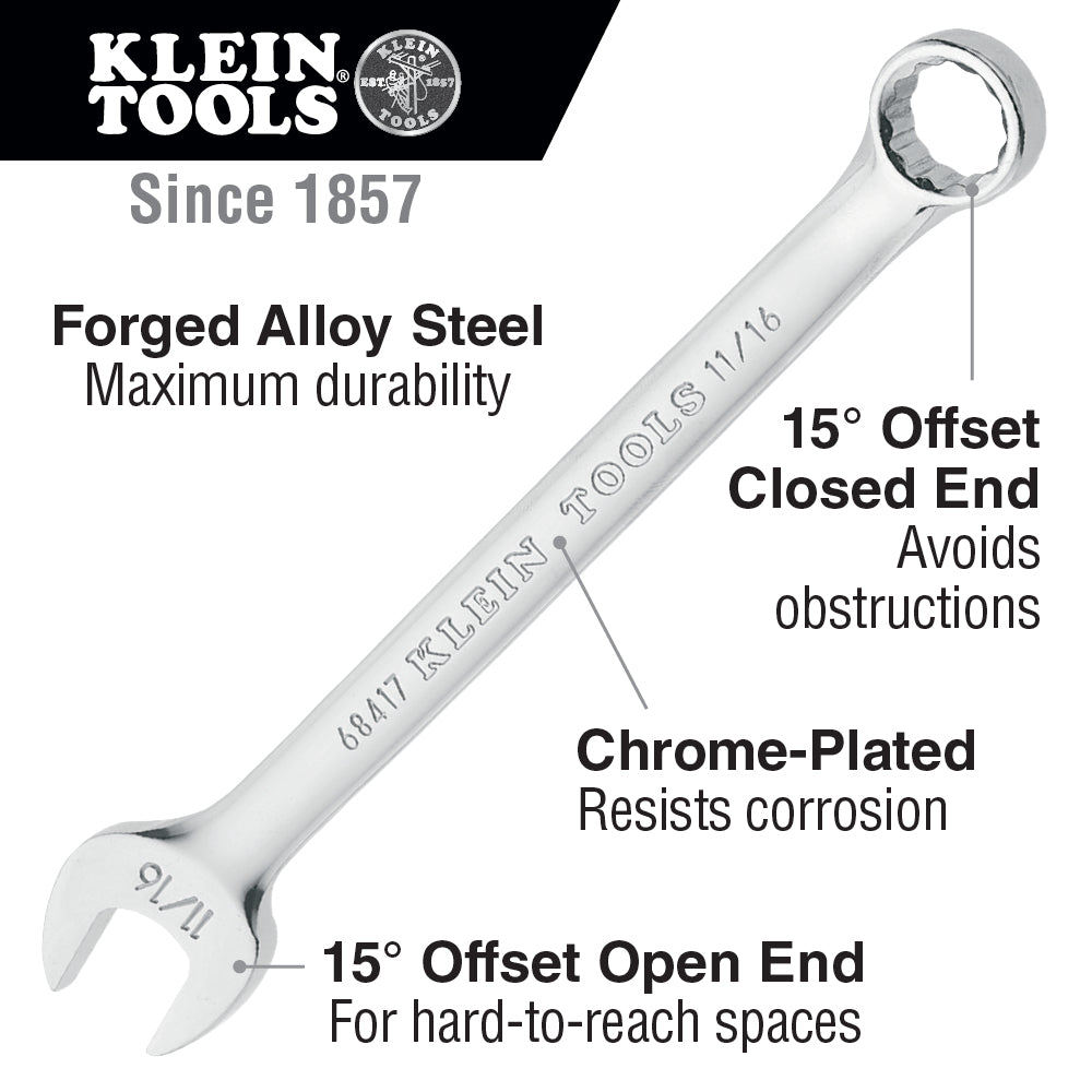 Klein Wrench Set 12 - Piece Combination Lineman Wrench Kit - 68404 - J.L. Matthews Co., Inc.