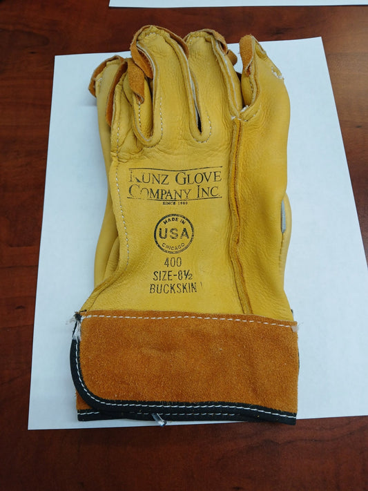 Kunz Slip On Buckskin Gloves Linemen Work Gloves - 400 - Gloves-J.L. Matthews Co., Inc.