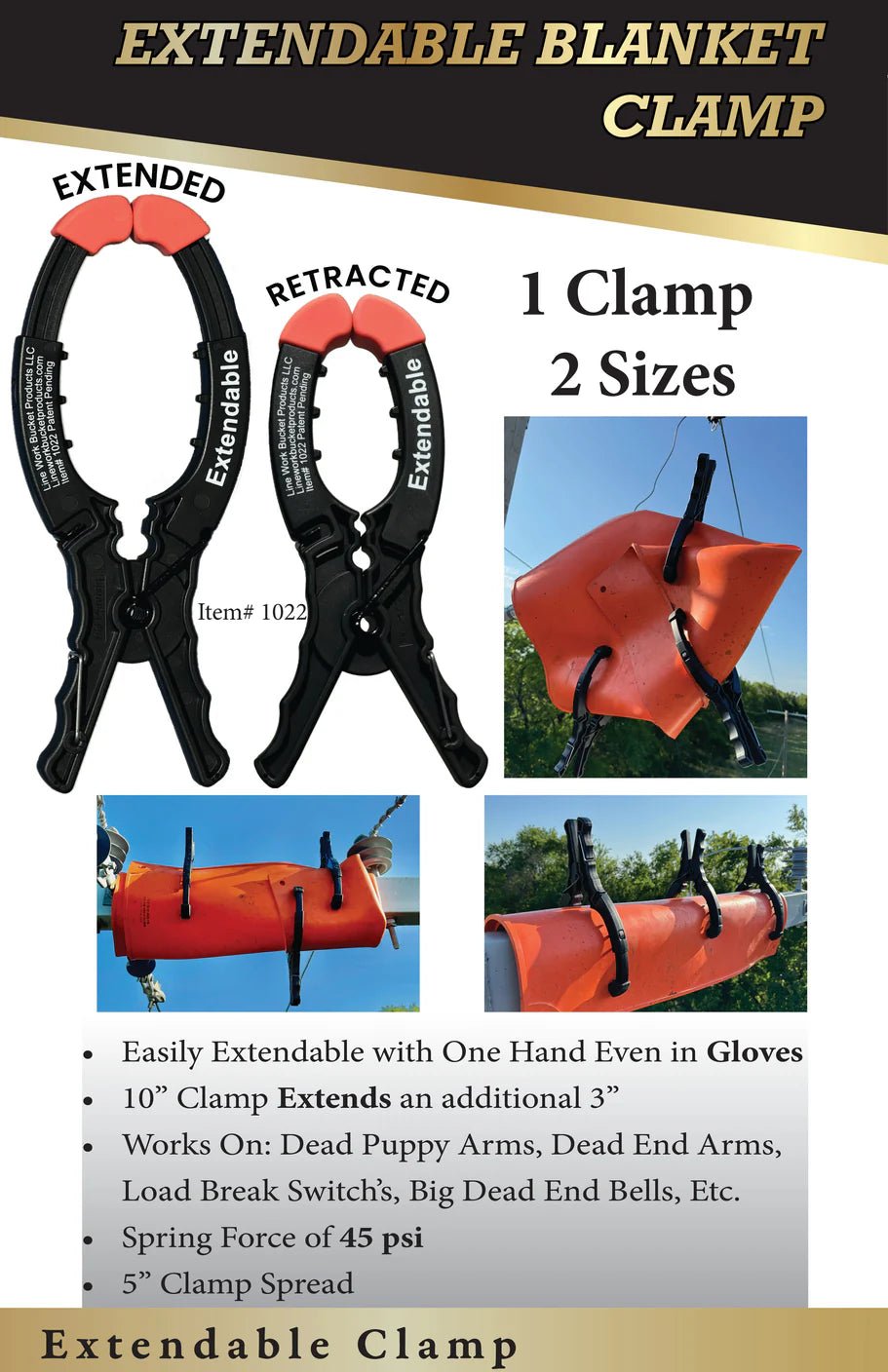 Line Work Extendable Blanket Clamp Pin - 1022