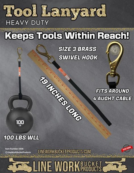Line Work Tool Lanyard w/Swivel Hook