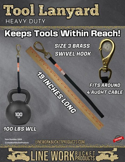 Line Work Tool Lanyard w/Swivel Hook