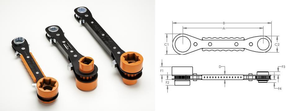 Lowell Dual End Distribution Lineman's Wrench 