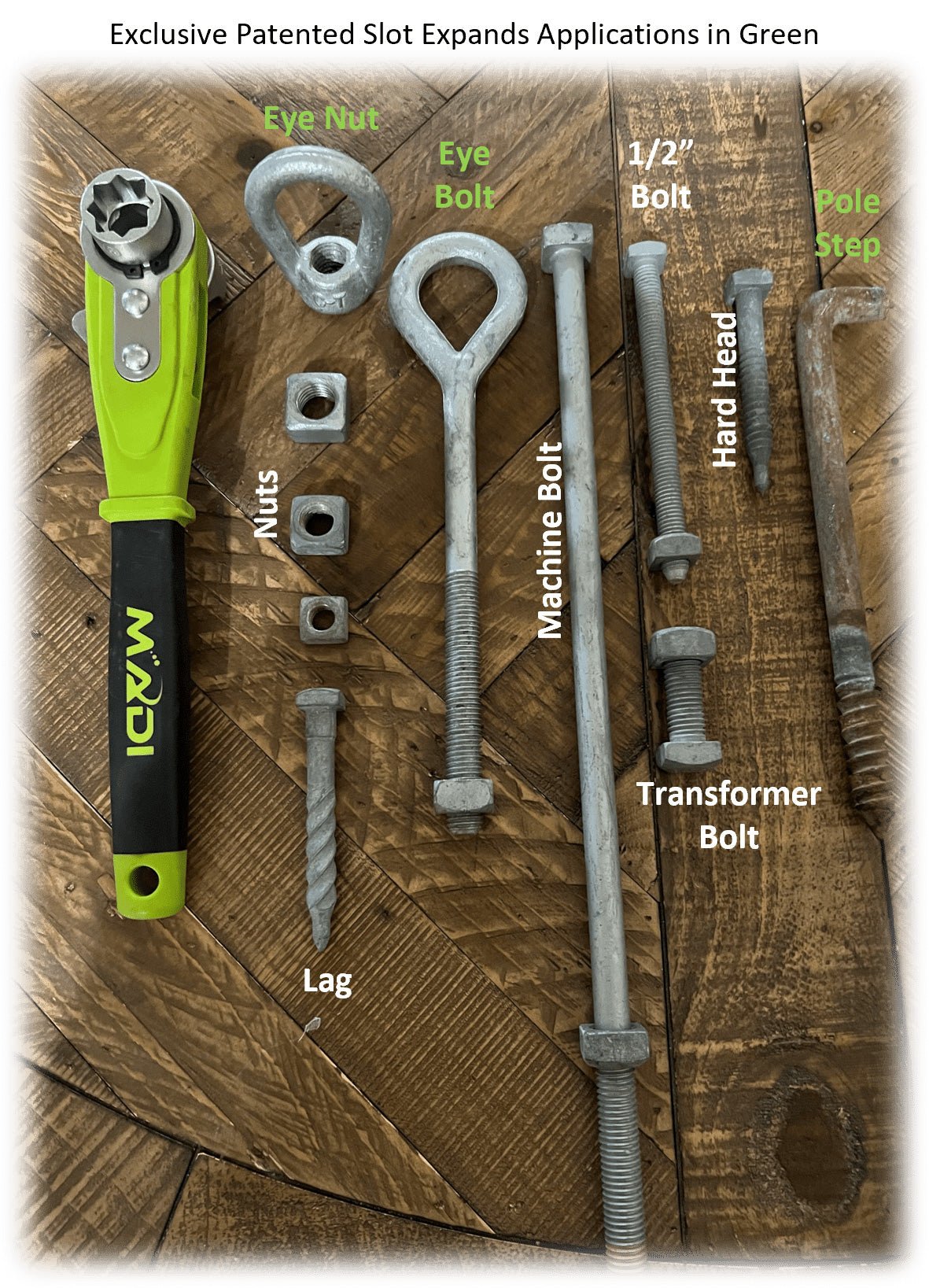 MADI 5 - in - 1 Slotted Big Wrench Insulated Lineman Wrench