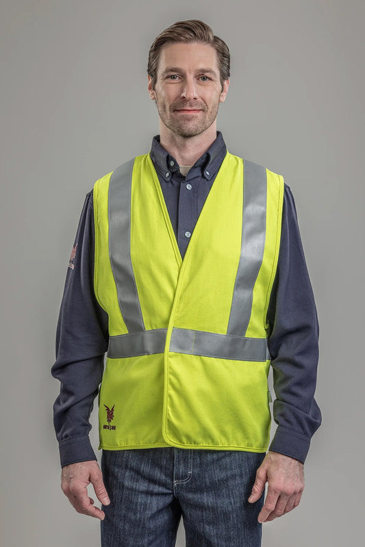 NSA DRIFIRE FR Hi-Vis Twill Class 2 Safety Waistcoat-V20TV2V
