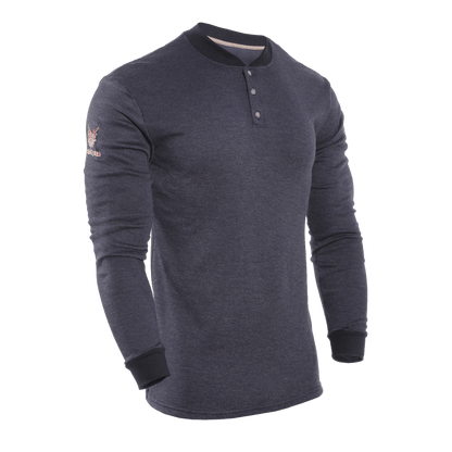 NSA DRIFIRE FR Long Sleeve Henley Mens Shirt - Navy