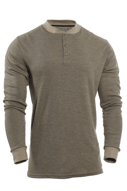 NSA DRIFIRE FR Long Sleeve Henley Mens Shirt - Tan