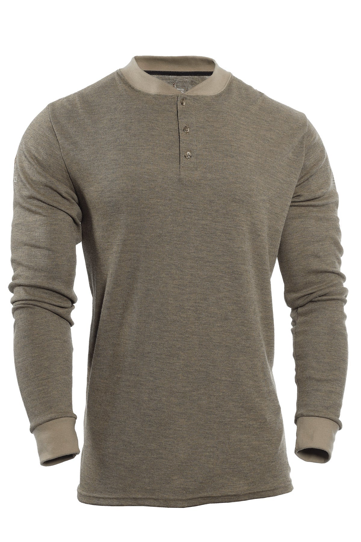 NSA DRIFIRE FR Long Sleeve Henley Mens Shirt - Tan