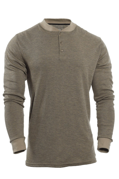 NSA DRIFIRE FR Long Sleeve Henley Mens Shirt - Tan