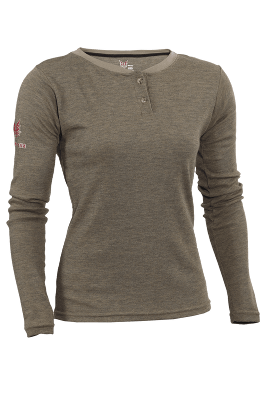 NSA DRIFIRE TECGEN FR Long Sleeve Henley Women's Work Shirt TEE1NHW