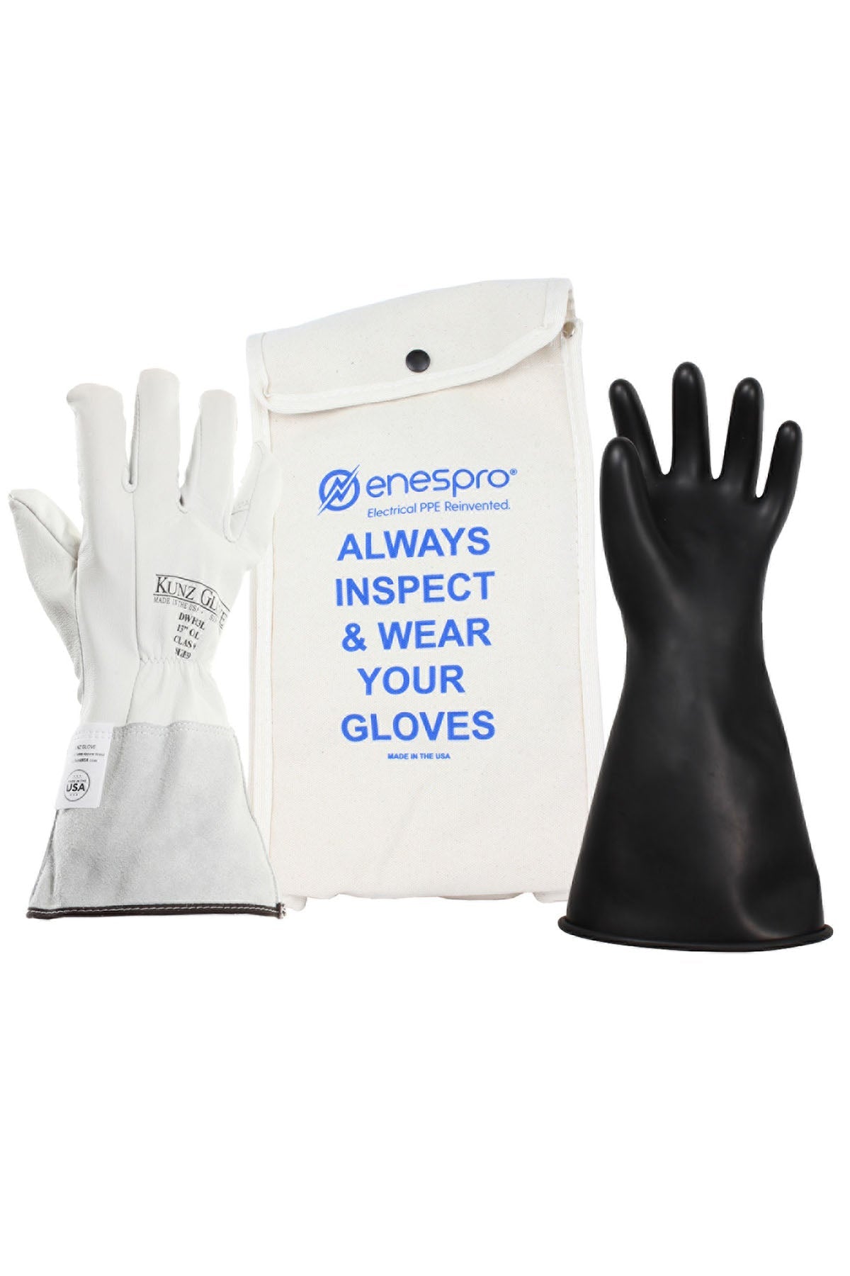 NSA Rubber Glove Kit 14" Class 0 Voltage Gloves KITGC0B__14 - J.L. Matthews Co., Inc.