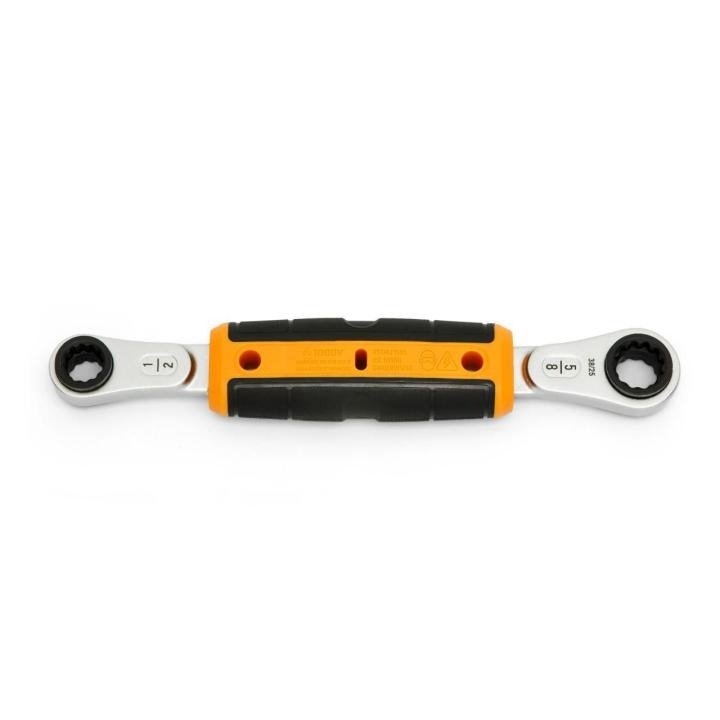 PRE-ORDER - Gearwrench 1/2" x 5/8" Lineman 2-in-1 Insulated Ratcheting Box Wrench - GWULRW1258 - Wrenches-J.L. Matthews Co., Inc.