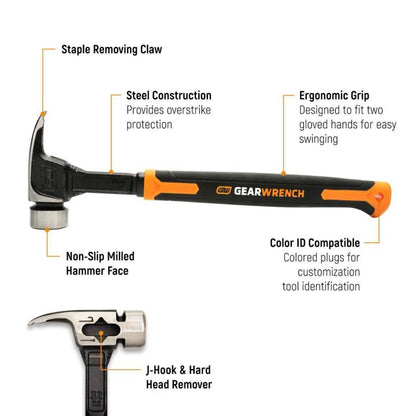 Pre-Order Gearwrench 32 oz Multi-Function Steel Lineman Hammer - GWHSLNM32 - Hand Tool-J.L. Matthews Co., Inc.