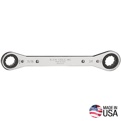 Klein Chrome-plated Lineman Wrench Ratcheting Box Wrench - 68205