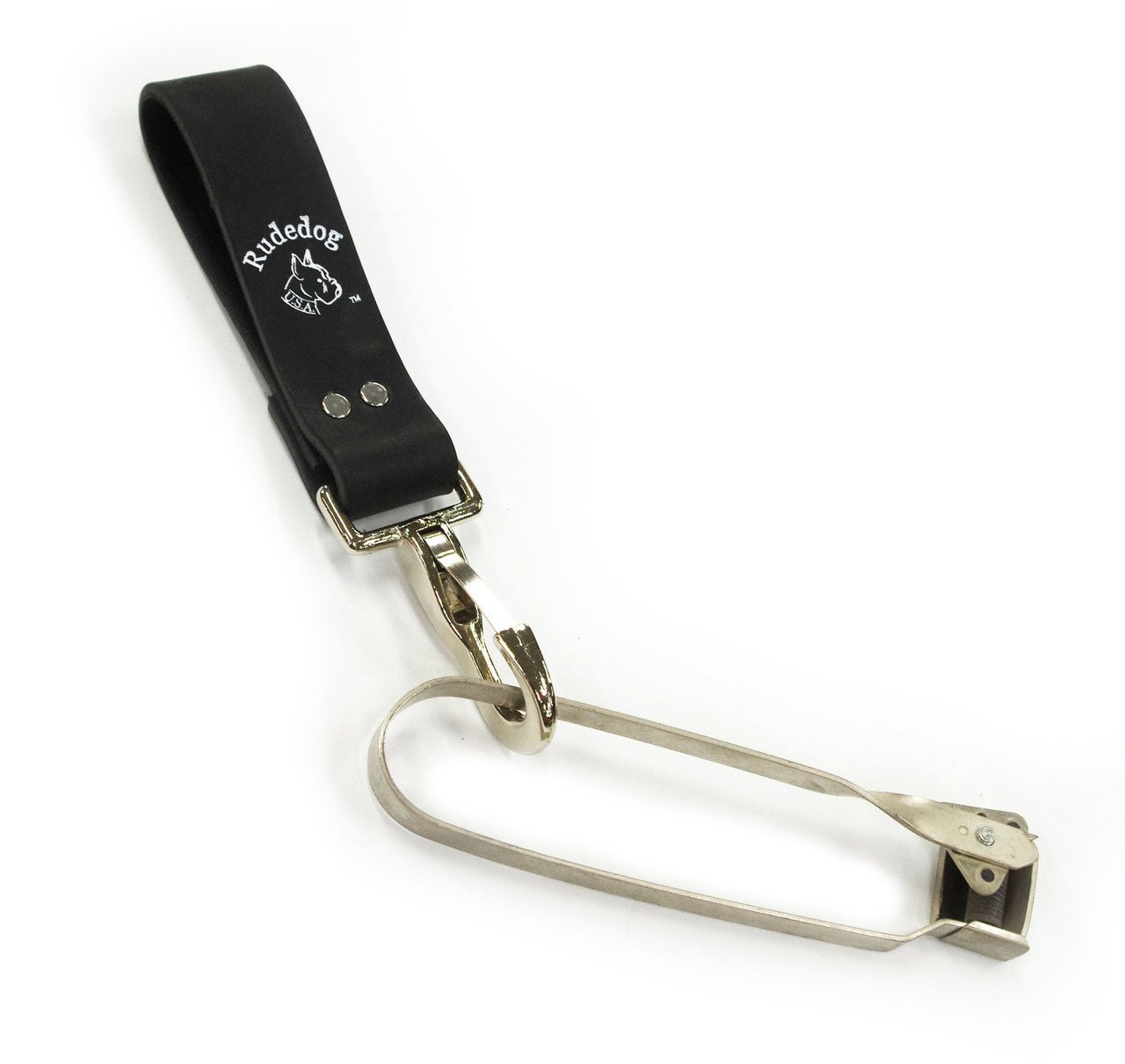 RudeDog USA Ironworker Leather Carabiner Clip