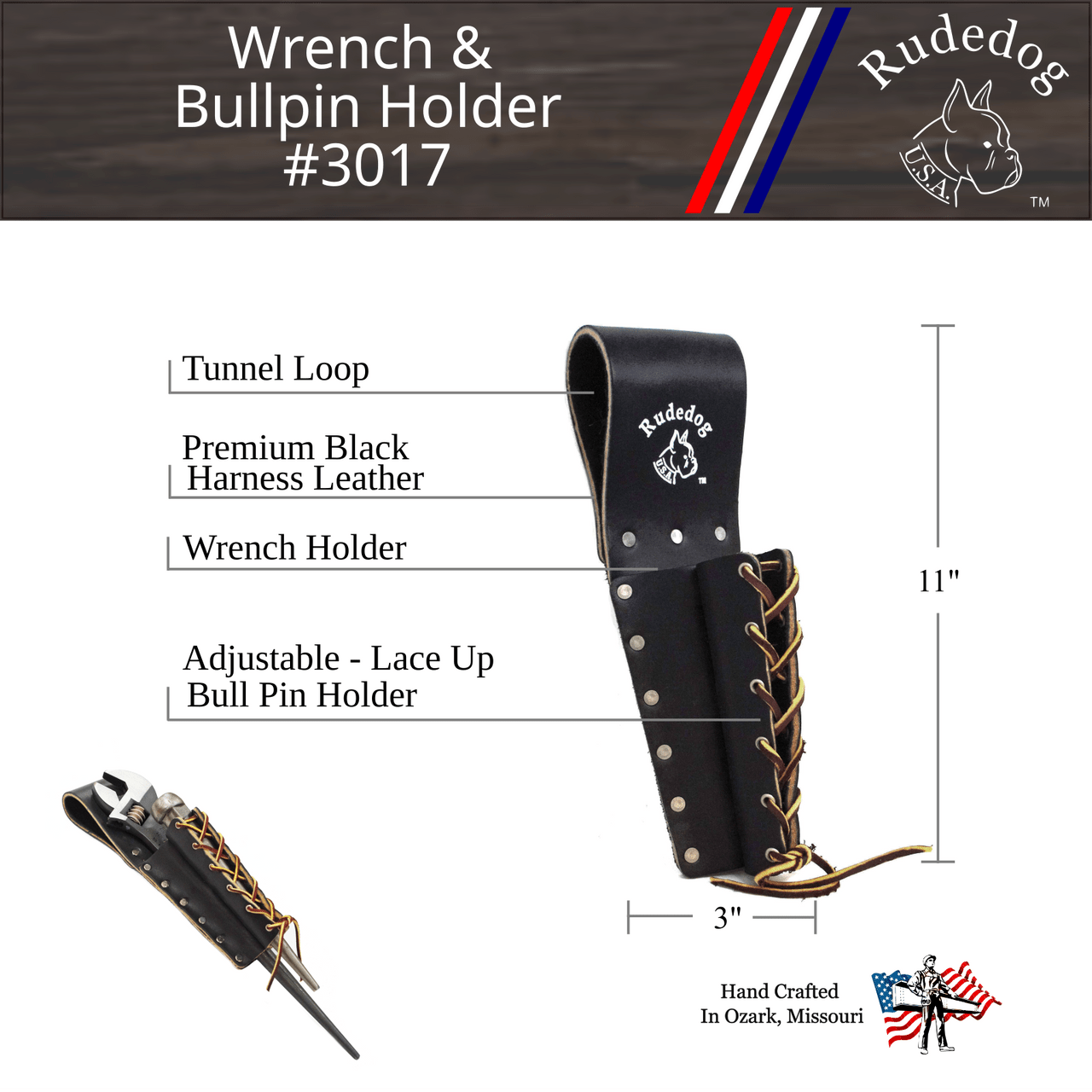 RudeDog USA Lace Up Bullpin Holder