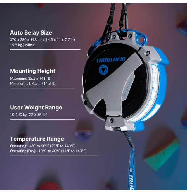 TRUBLUE iQ Auto Belay - 12.5m (41ft) - Steel Carabiner - 12814 - 01 - Lanyards