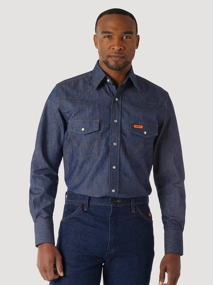 Wrangler FR Shirt Long Sleeve Denim Work Shirt - FR12127