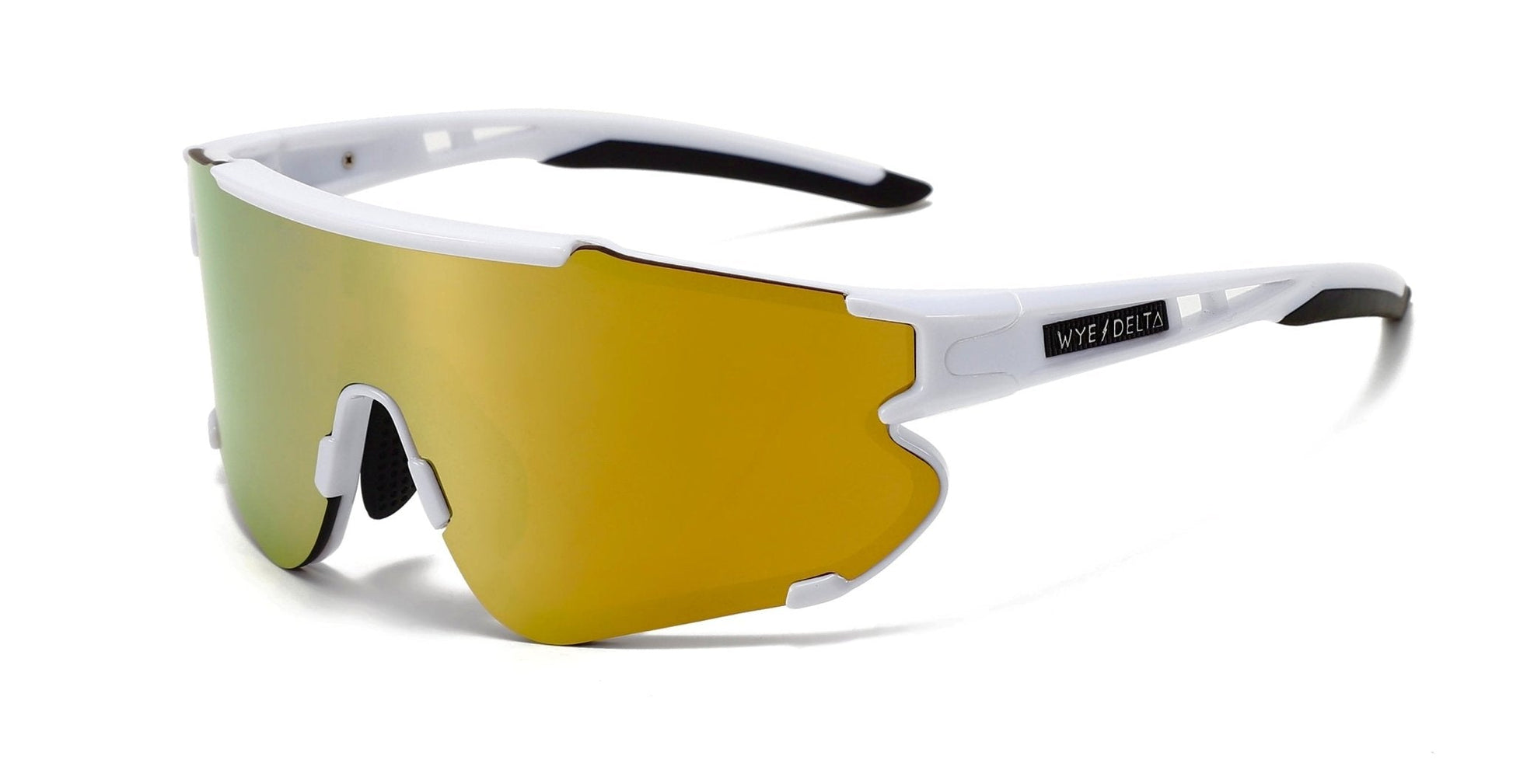 Wye Delta HiViz Sunshade White Gold Mirror Polarized Safety Goggles